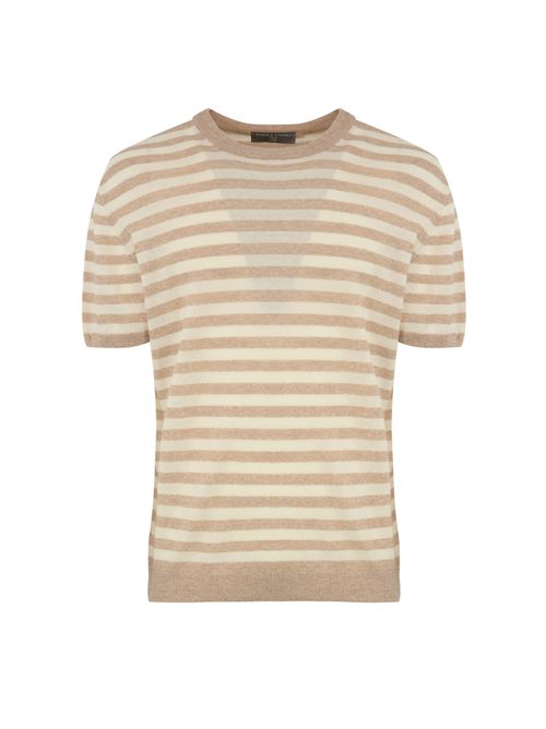 T-shirt in maglia di lino e cotone Sabbia DANIELE FIESOLI | DF 527535